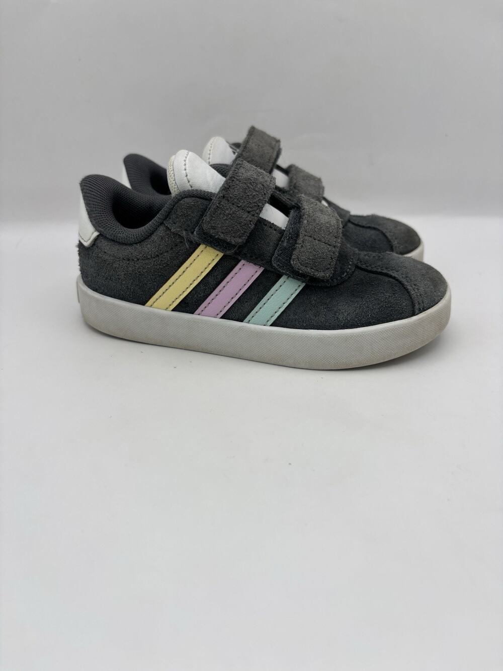 Adidas VL Court Infant Gray Sneakers Girl Size 9 K